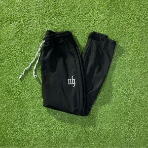 SHEIN Streetwear NY Embroidered Black Sweatpants